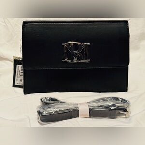 Badgley Mischka Black Clutch with Silver Logo